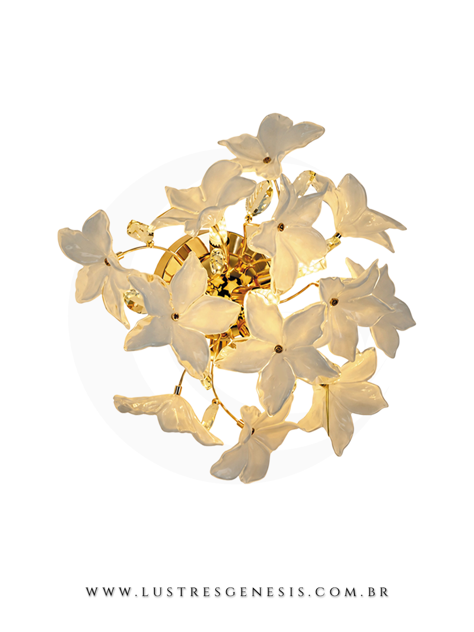 Arandela Moderna Flor Lilly Branco com L&acirc;mpada G9 